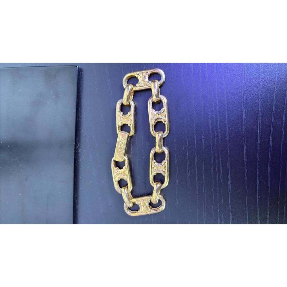 Celine Triumphe Gold Tone Chain Link Bracelet